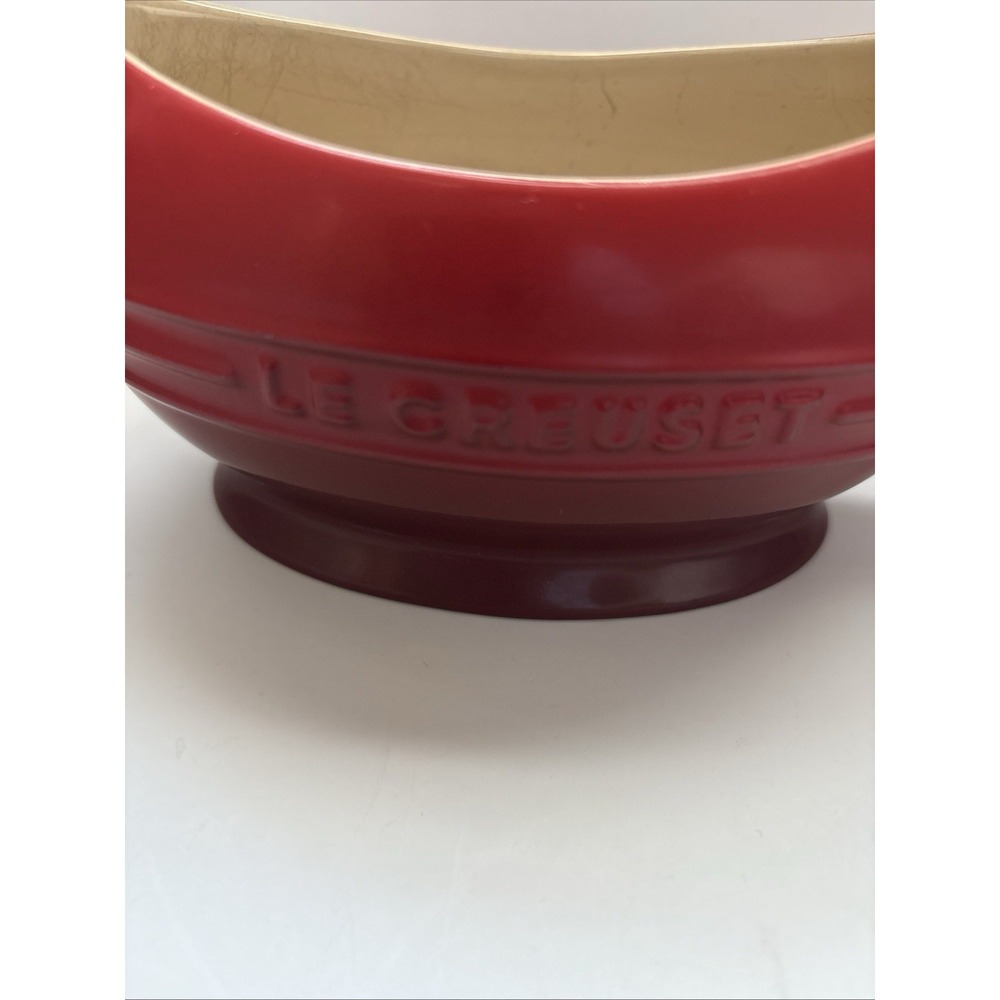 Le Creuset Red Stoneware Gravy Boat With Matching Underplate 07.28 - Picture 4 of 8